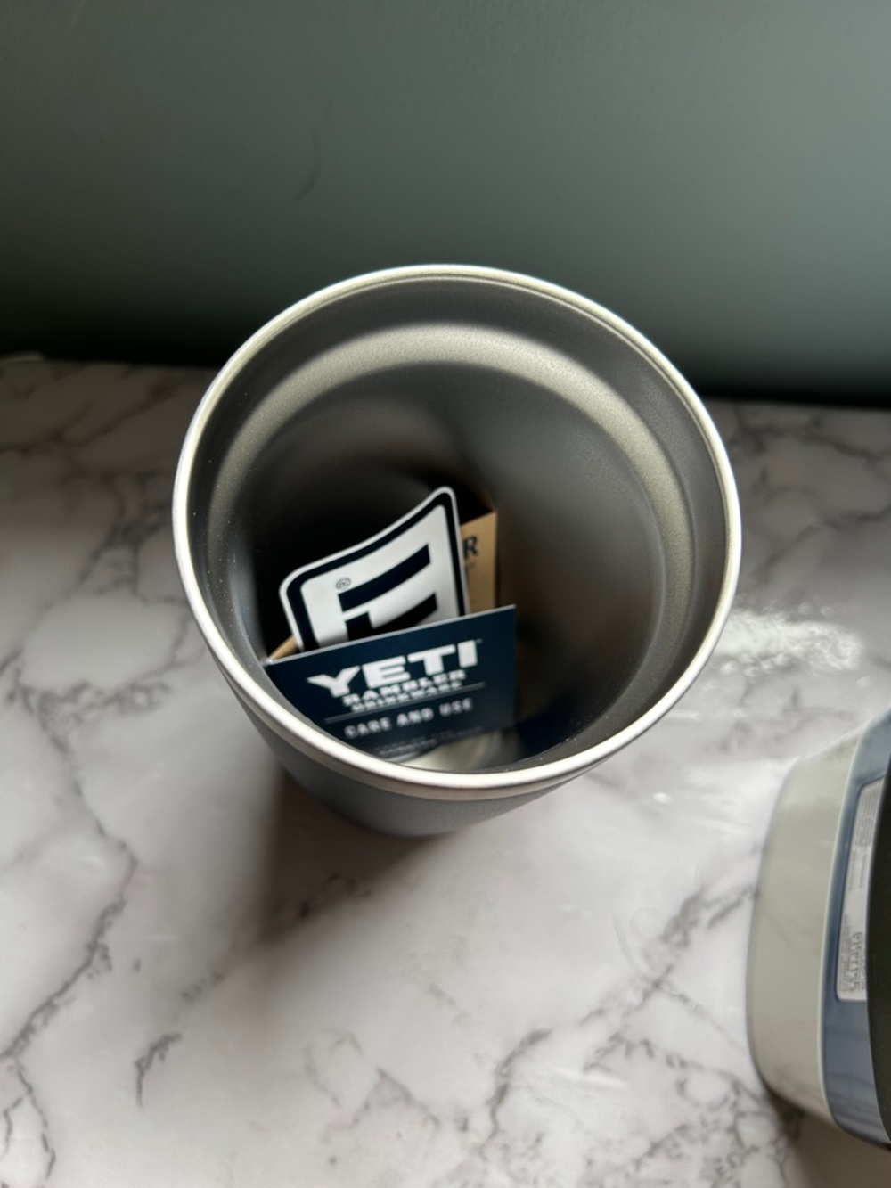Yeti Tumbler - Matte Black with Stainless Accents. 20oz - Picture 3 of 7